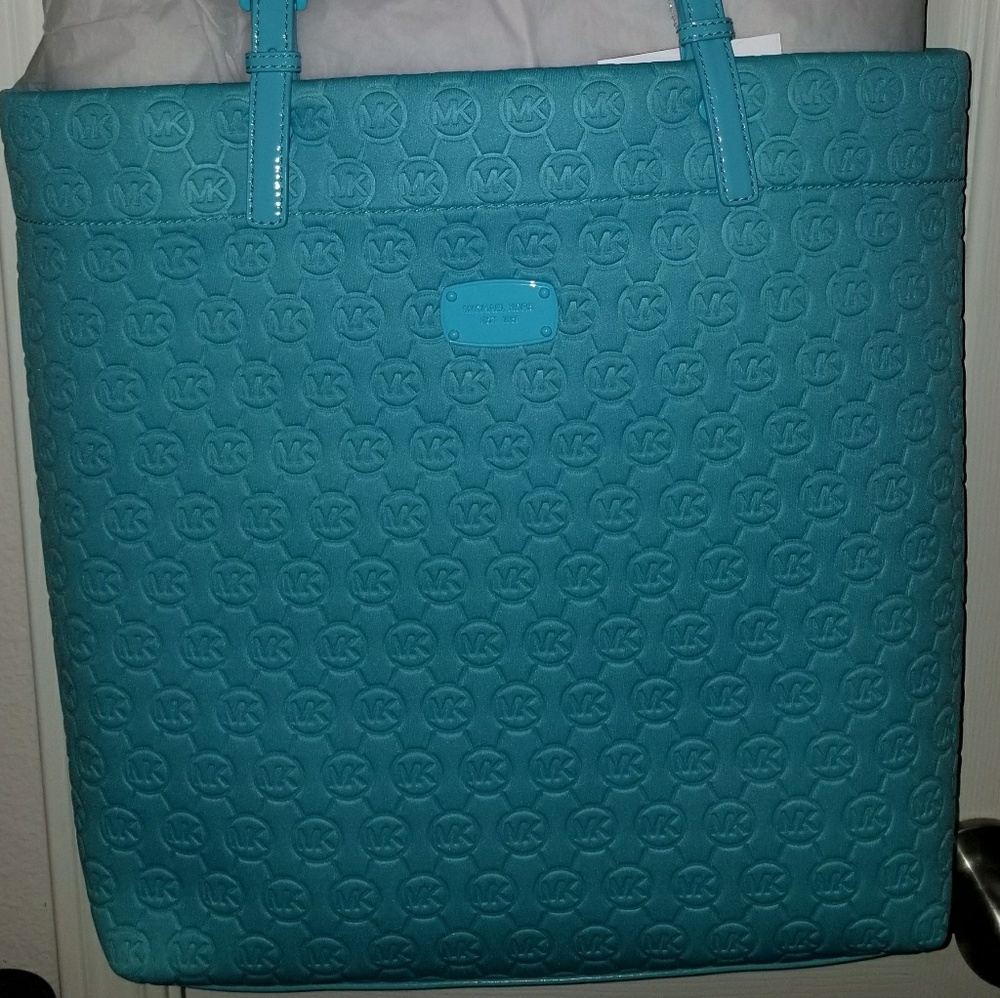 Teal tote purse